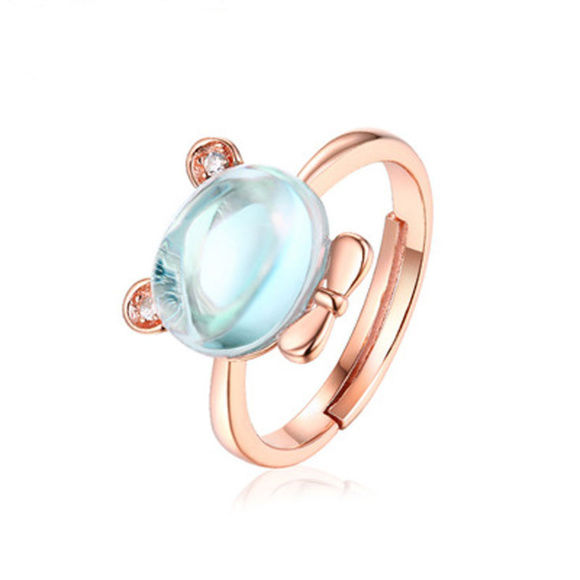 8x10mm Oval Kitty Topaz/Amethyst/Pink Crystal Ring